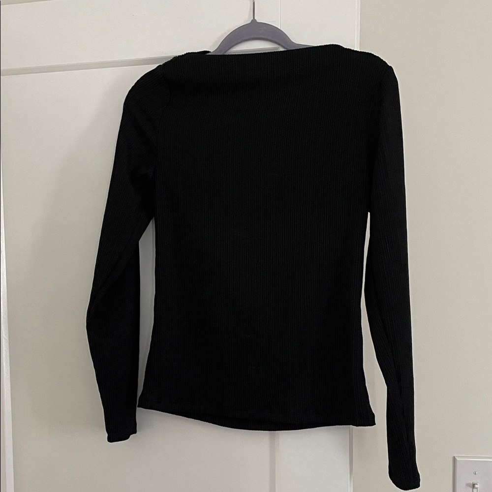 LOFT Classic Black Long Sleeve Top